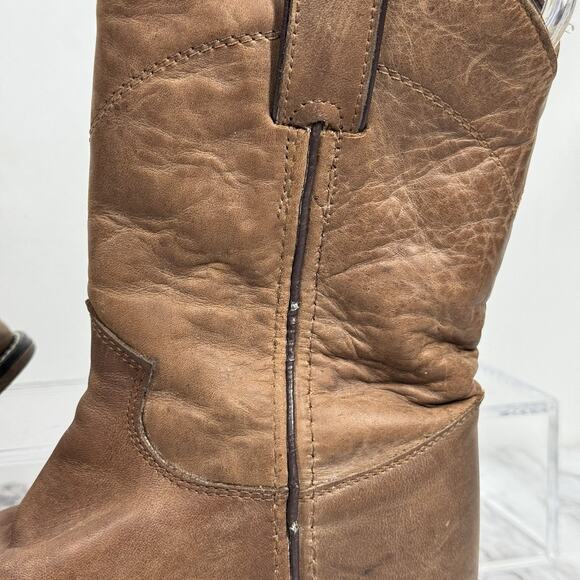 Justin Boots Western Junior Roper Leather Youth Work 3410Y Pull On Size 1 D - Picture 6 of 8